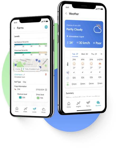 AgroTrace smart-farming app paired with the Thor device